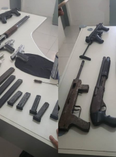PMCE apreende sete armas de fogo e munições no município de Aquiraz-CE
