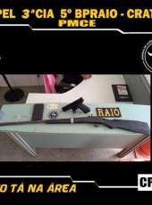 CPRaio apreende adolescente com carabina e simulacro de arma em Ipueiras-CE