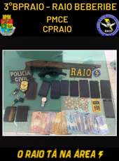 PMCE e PC prendem três homens e apreendem duas armas de fogo em Beberibe-CE