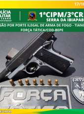 Suspeito é preso e arma de fogo é apreendida durante ação da PMCE em Tianguá-CE