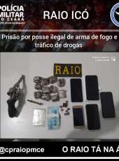Arma de fogo e drogas são apreendidas pela PMCE em posse de suspeito em Icó-CE