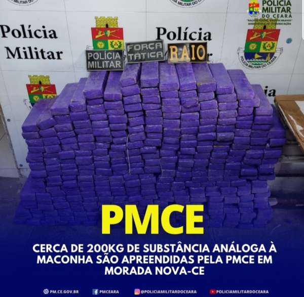 Cerca de 200kg de substância análoga à maconha são apreendidas em Morada Nova-CE