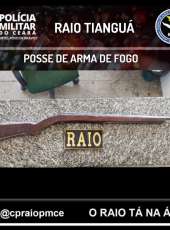 Ocorrência de disparo de arma resulta na apreensão de espingarda e prisão de suspeito pelo CPRaio em Tianguá-CE