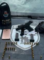 Homem suspeito de porte ilegal de arma de fogo é preso com pistola municiada em Caucaia