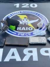 PMCE apreende arma e drogas durante ação do CPRAIO em Juazeiro do Norte