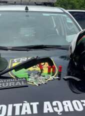 PMCE apreende arma, munições e drogas em acampamento na Caucaia