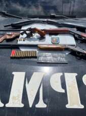 BPMA apreende quatro armas de fogo durante ação na zona rural de Senador Pompeu