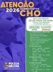 PMCE divulga orientações para prova do Curso de Habilitação de Oficiais (CHO 2026)