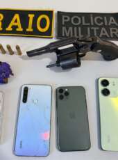 CPRaio captura quatro suspeitos de envolvimento em homicídio, apreende arma e recupera carro roubado em Aracati