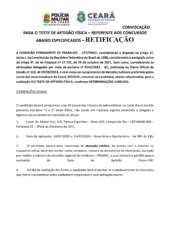 CONVOCAÇÃO PARA O TESTE DE APTIDÃO FÍSICA – REFERENTE AOS CONCURSOS ABAIXO ESPECIFICADOS